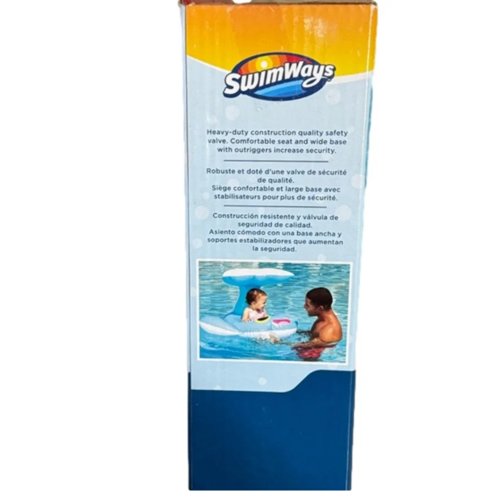 Swimways Sun Canopy Baby Boat Blue Swim Step 1 First Splash 9-24 Months